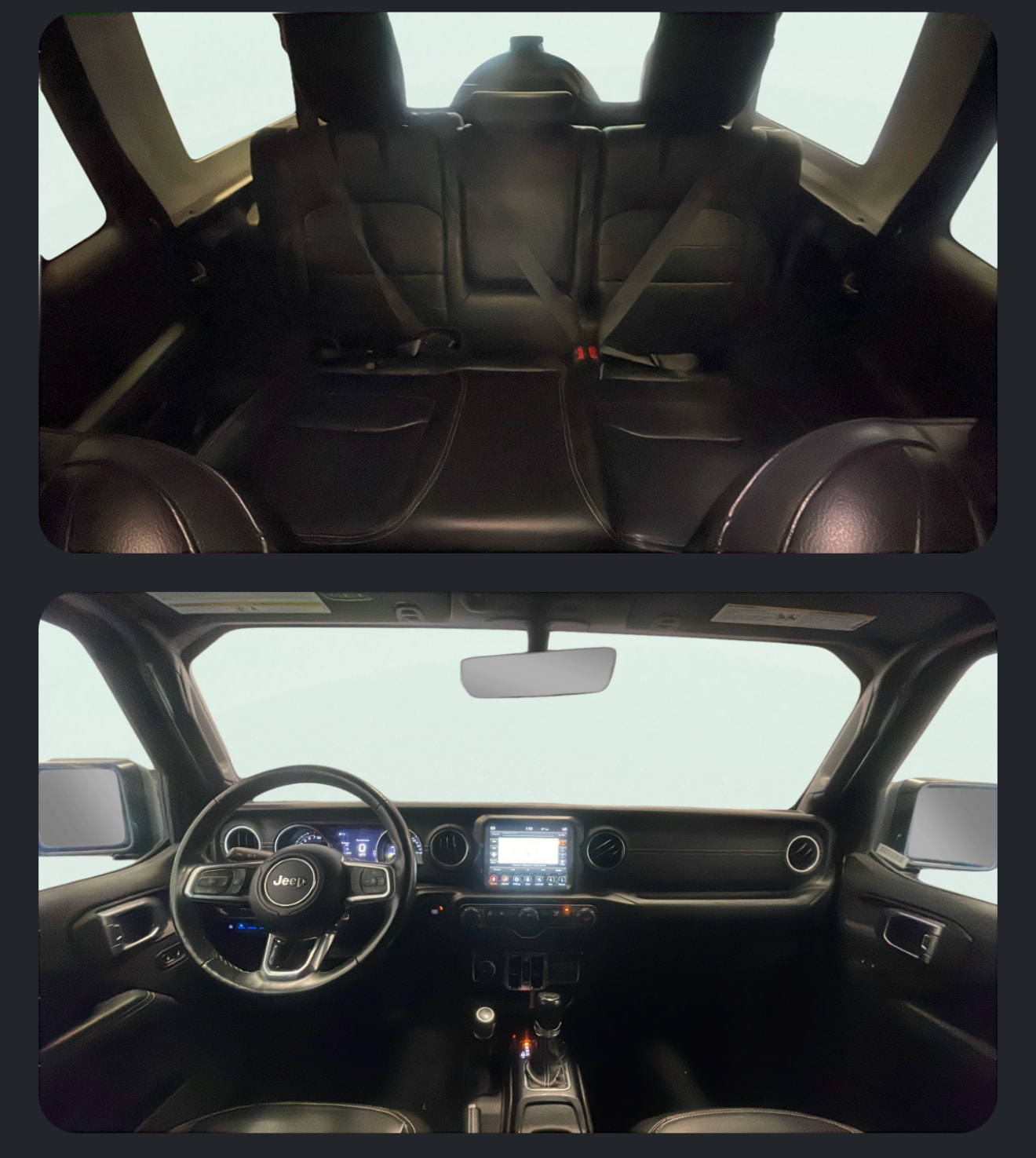 Jeep Wrangler front and rear seating